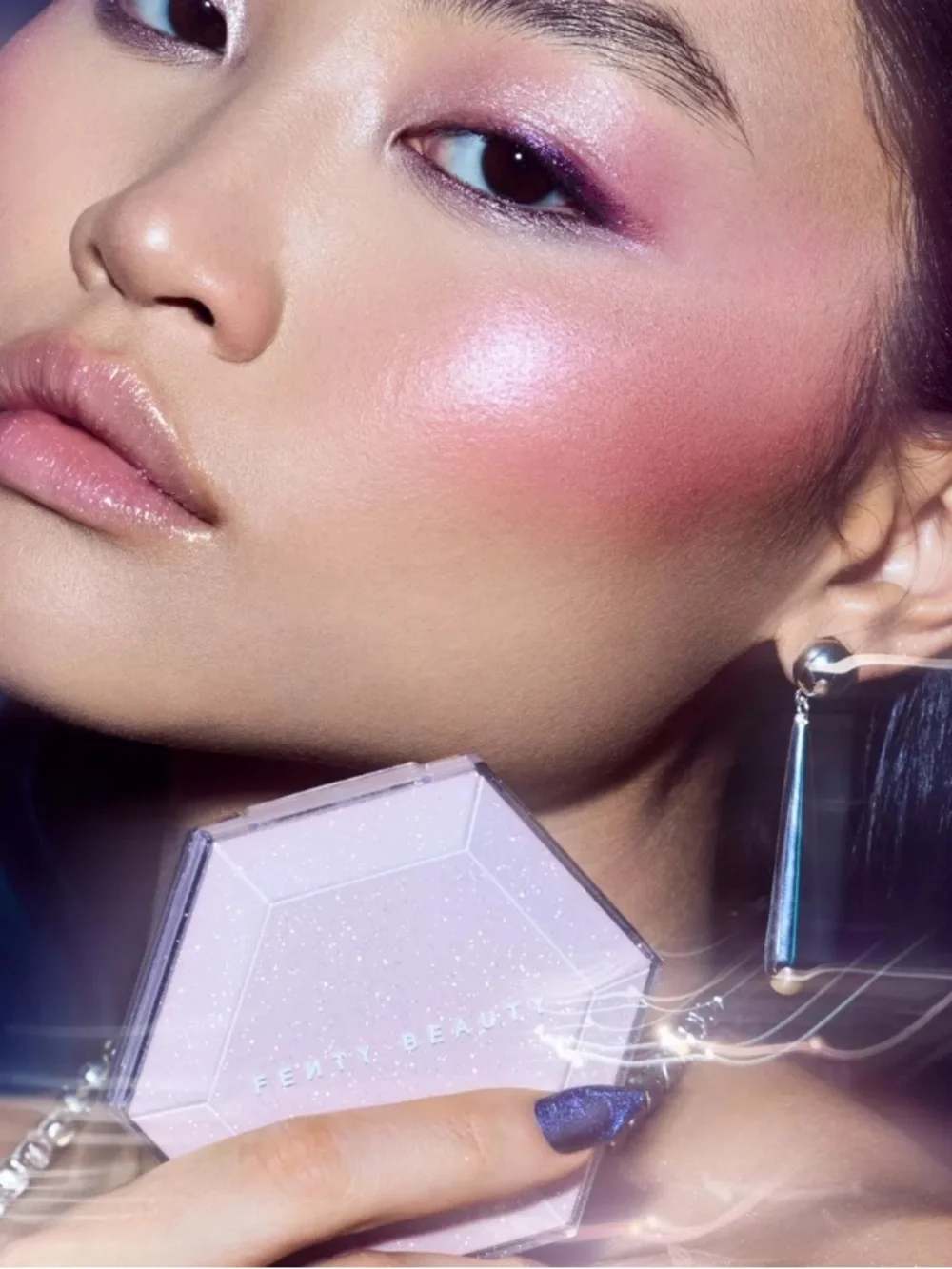 FENTY BEAUTY BY RIHANNA DIAMOND BOMB ALL-OVER DIAMOND VEIL;—PINK ICE